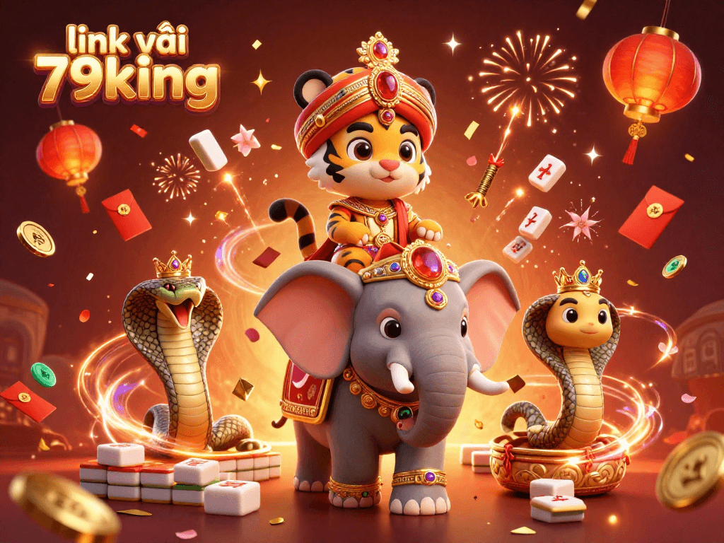Win exciting prizes with link vào 79king, featuring a colorful scene of vibrant casino elements.