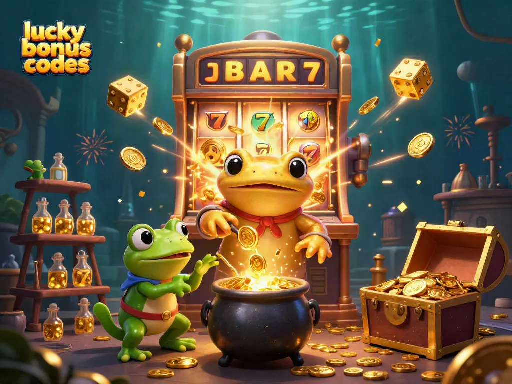 Experience winning with Lucky Creek bonus codes in a vibrant casino scene filled with gold and excitement.