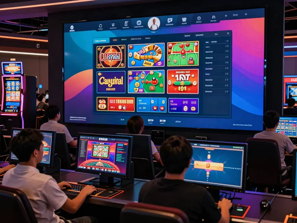 Engaging view of a qqmacan online casino interface highlighting vibrant games and real-time statistics.