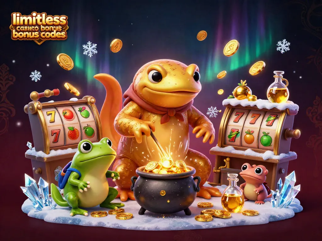 Engage with limitless casino bonus codes through a vibrant 3D scene of an alchemist turning metals into gold!