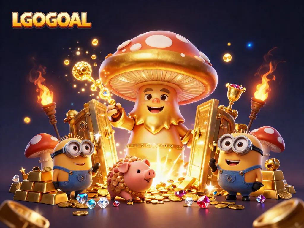Experience the thrill of LGOGOAL with magical treasures in an extravagant casino scene.