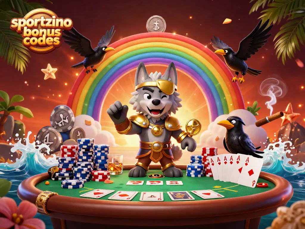 Experience thrilling action with Sportzino bonus codes as Odin oversees a vibrant casino scene filled with excitement.