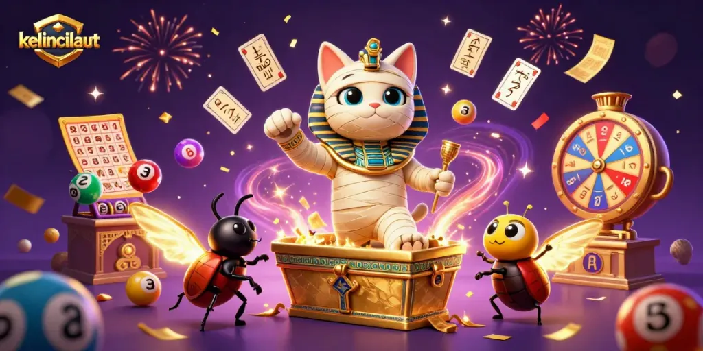 Spin and win with kelincilaut's vibrant 3D gaming scenes bursting with energy and excitement.