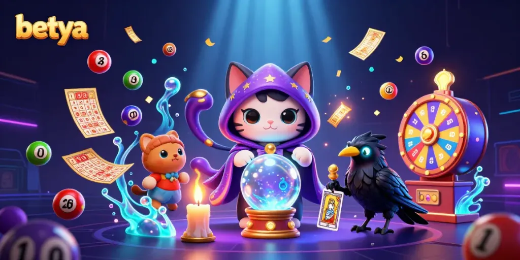 Experience thrilling revenue wins with betya's captivating casino illustration featuring vibrant game symbols.