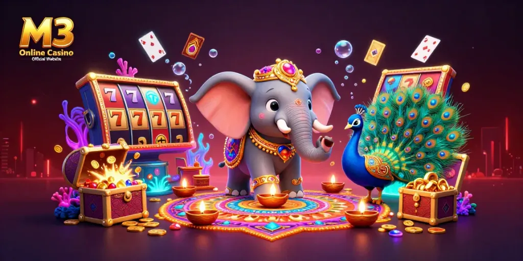 Experience thrilling gaming action at M3 Online Casino Official Website with vibrant characters and dynamic game elements.
