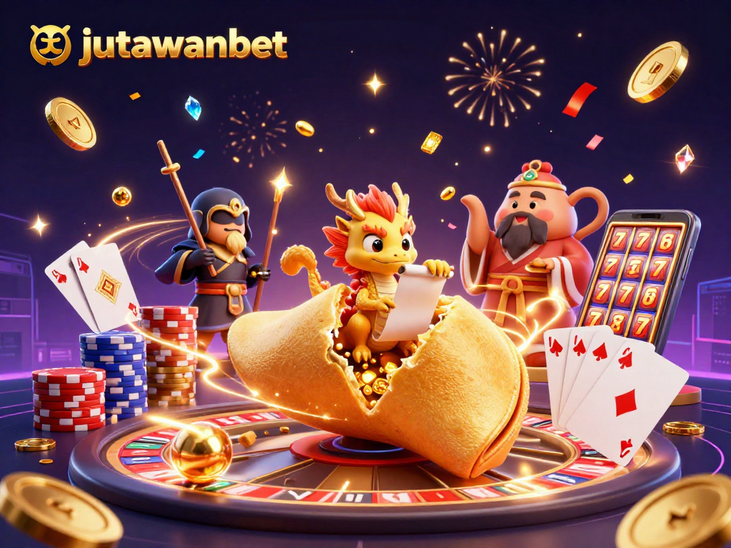 Engage with the exciting world of jutawanbet, showcasing dynamic gaming elements in a vibrant casino scene.