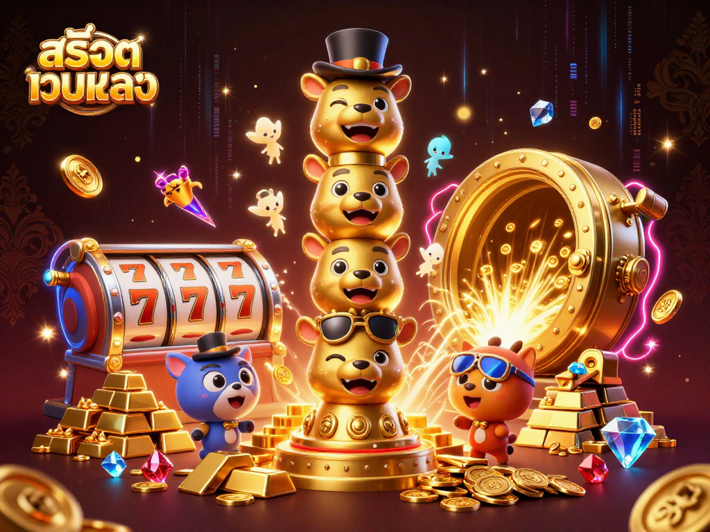 Play exciting สล็อตเว็บตรง games featuring dynamic cartoon totem pole and golden treasures.