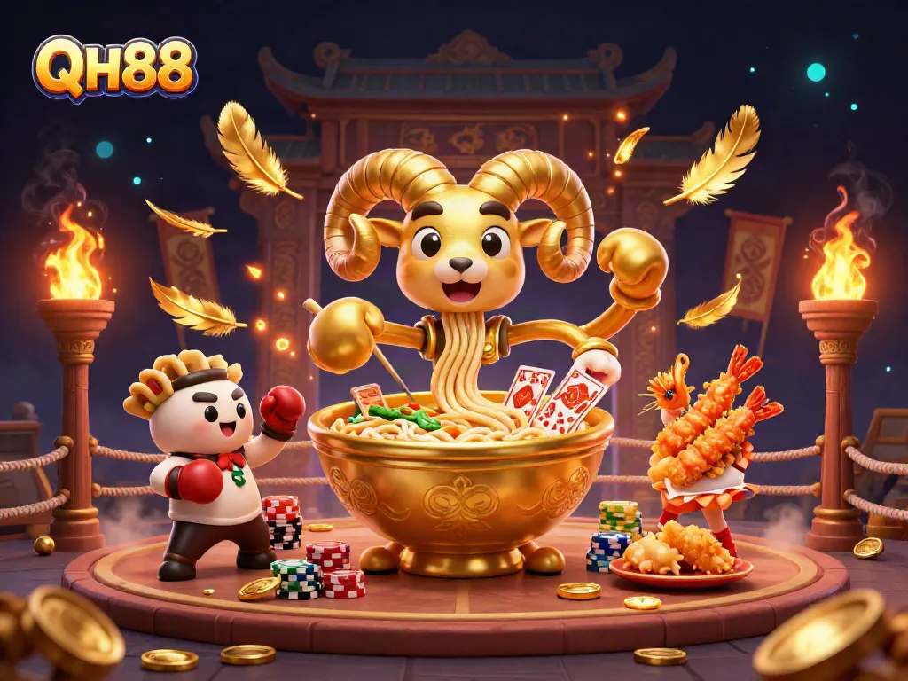 Engage with the thrill of QH88, featuring dynamic casino characters in an action-packed setting.