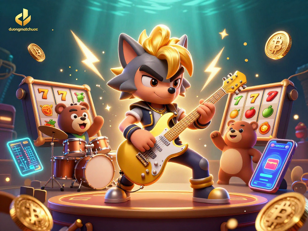 Engage in duongmatchuoc, showcasing vibrant slot elements with charismatic characters on a dynamic casino stage.