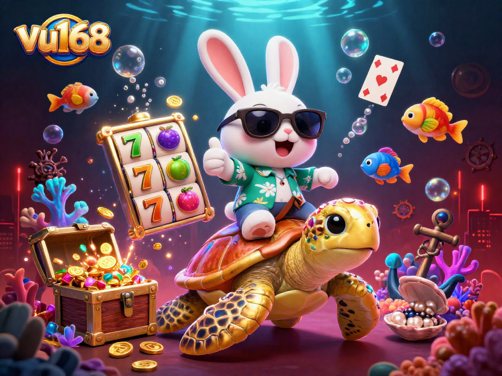 Experience thrilling gameplay at vu168 with lucky rabbit and treasure in vibrant underwater casino world