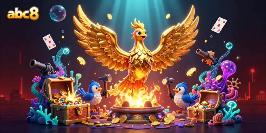 Engage with the dynamic abc8-themed casino adventure featuring a molten gold phoenix.