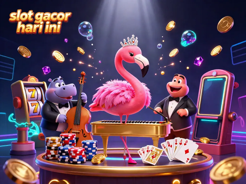 Engage with "slot gacor hari ini" in this vibrant casino scene filled with exciting game elements and lively characters.