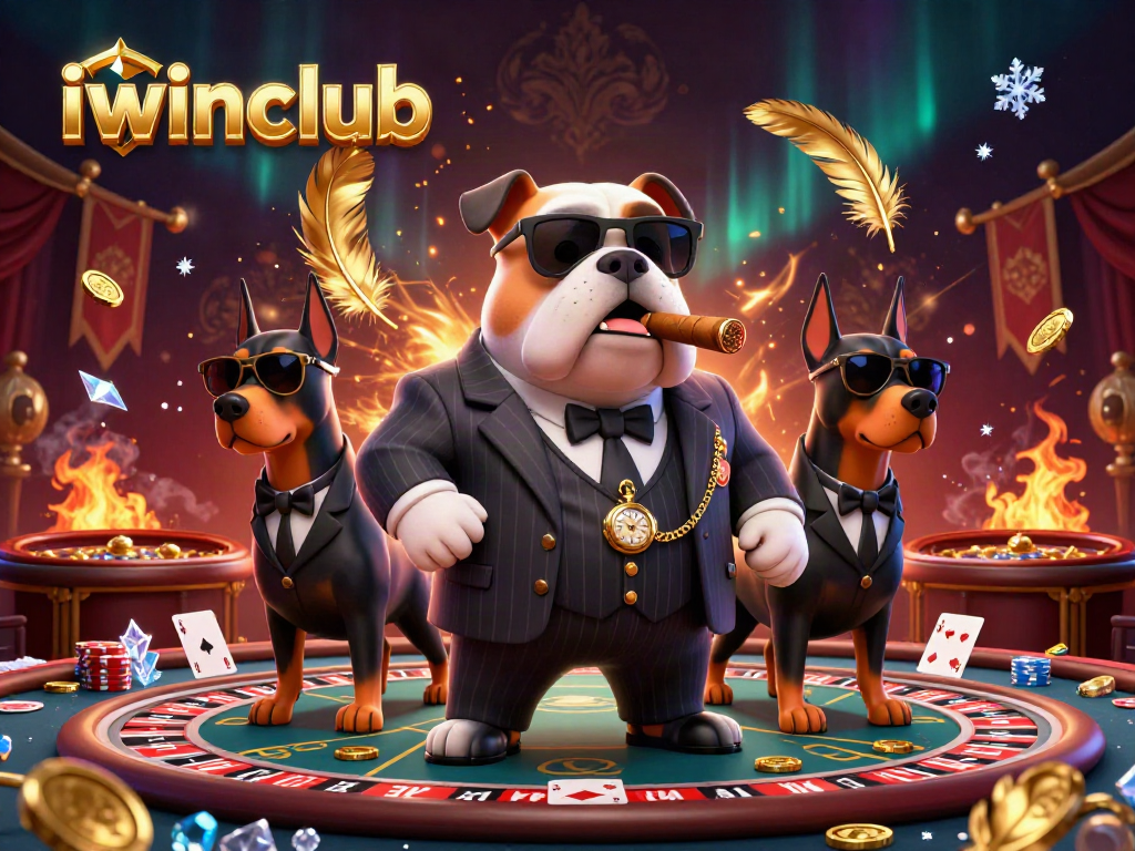 Engage with iwinclub's lively casino scene featuring characters and vibrant gaming elements.