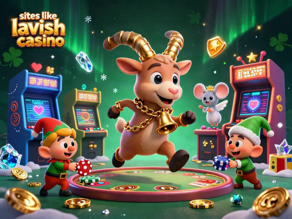 Spin colorful games like Lavish Luck Casino and gamble with adorable festive characters in a fun environment.