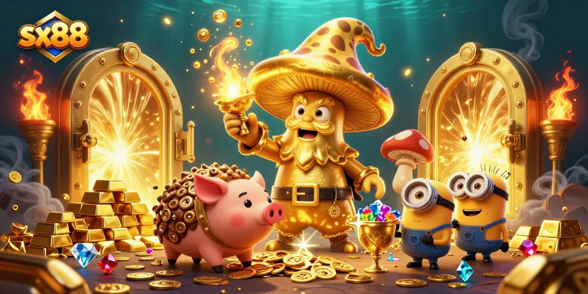 SX88 players unleash gold rewards through a magical gaming experience with vibrant treasures.