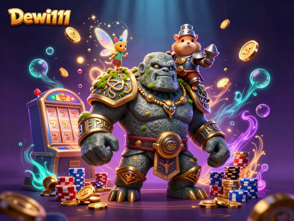 Menggunakan Dewi111, pemain bersenang-senang dengan golem penjaga dan pesona fairytale sambil memenangkan koin emas.