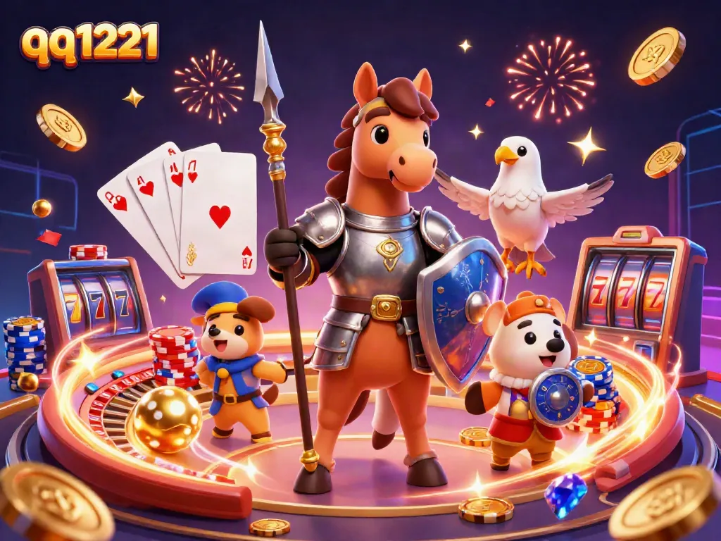Play slots and win big with qq1221 in a vibrant, dynamic casino scene.