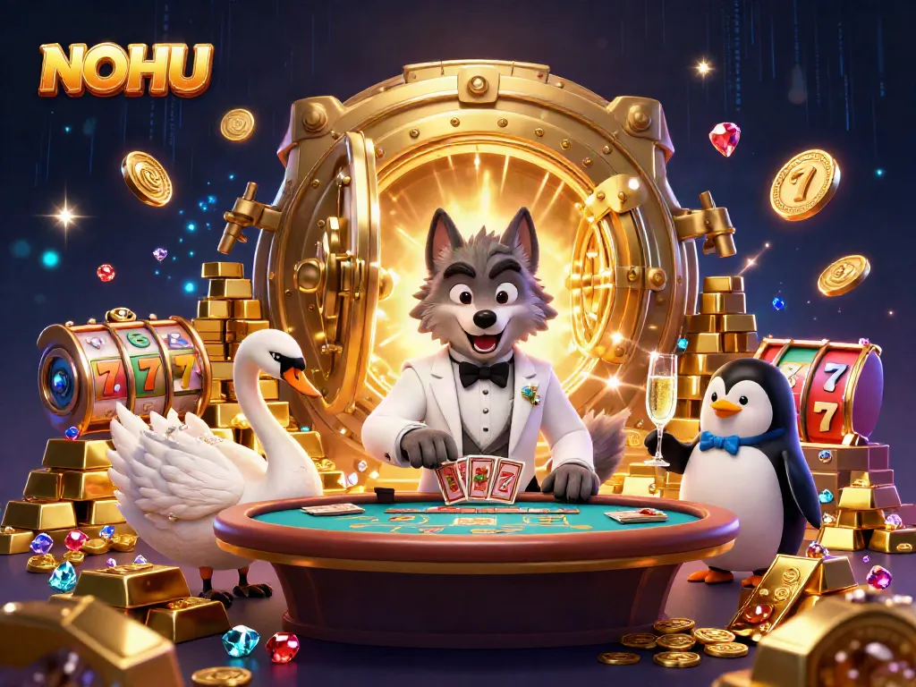 Experience thrilling wins at NOHU, where the charm of a debonair wolf meets luxurious casino vibes.