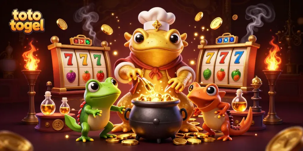 Menjalani toto togel dengan petualangan alkimia emas yang berwarna-warni dan simbol slot yang mengesankan.