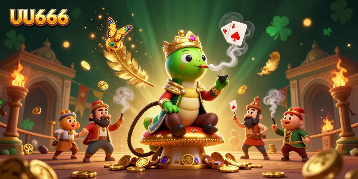 Engage in thrilling games at UU666, where the enormous caterpillar masterfully oversees lavish casino scenes.