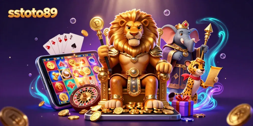 Gambarlah sstoto89 yang menarik dengan raja singa berperan utama di kasino virtual.