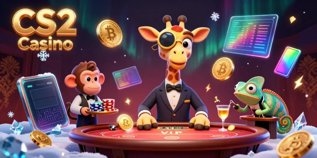 Engage in thrilling gameplay at CS2 Casino with vibrant characters and crypto elements.