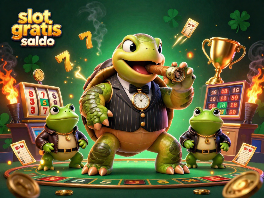 Experience exciting gameplay with slot gratis saldo as a turtle mobster and bullfrog enforcers surround you.