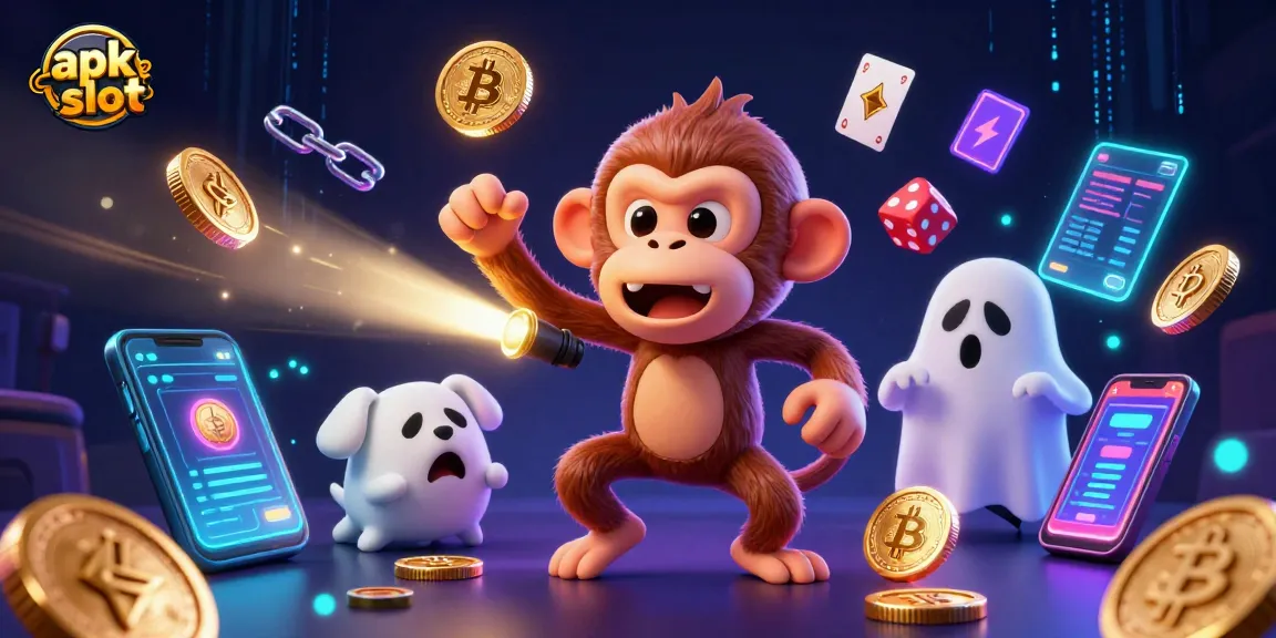 Jelajahi apk slot dengan ilustrasi 3D kasino yang penuh energi dan karakter menarik.