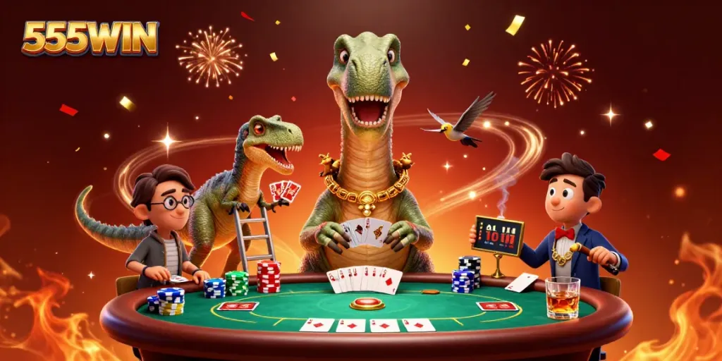 Engage with exciting games at 555WIN's vibrant casino scene featuring dynamic poker action.