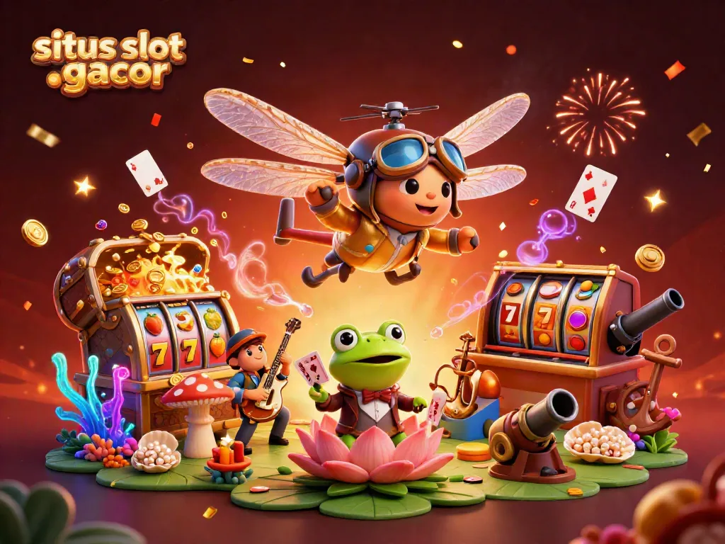 Experience the excitement of situs slot gacor with vibrant characters and dynamic casino elements.