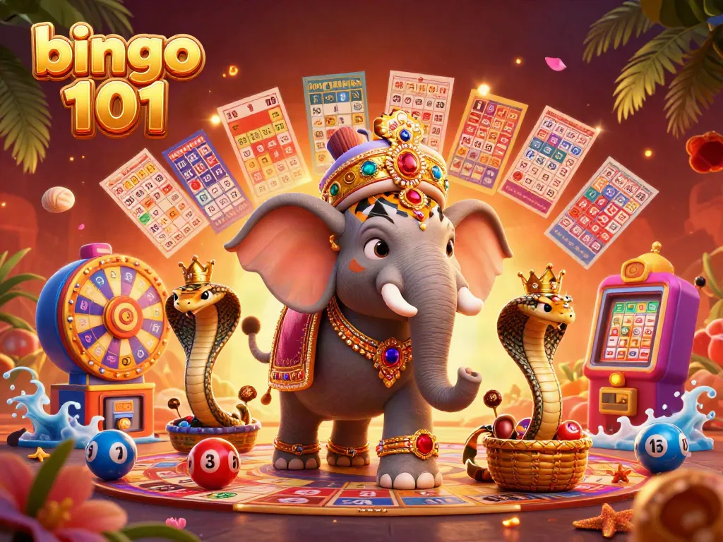 Tampilkan keseruan bingo 101 dengan ilustrasi dinamis dan karakter populer.