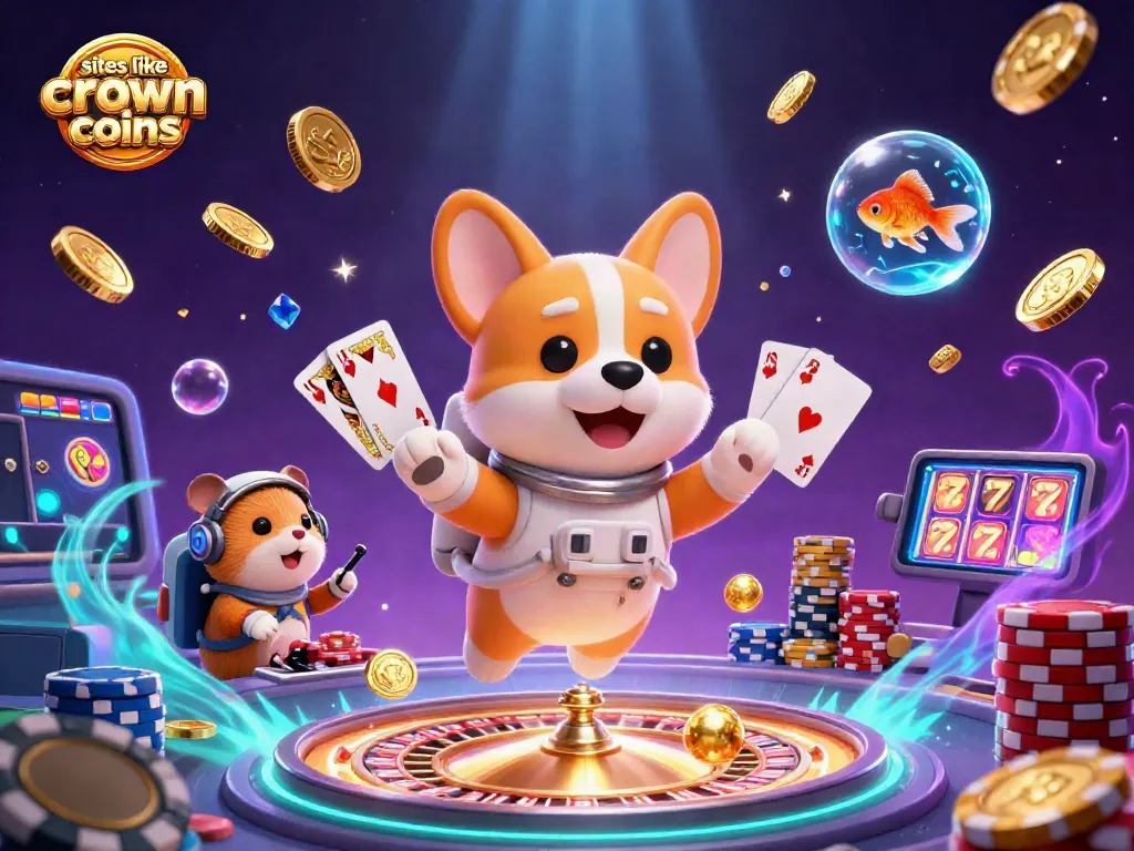 Experience exciting gameplay at sites like crown coins casino with vibrant 3D characters and casino elements.